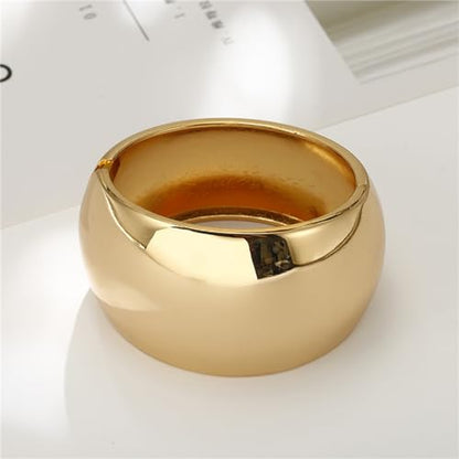 YMBYCM Gold Chunky Bangle Bracelets for Women | Trendy Wide Chunky Cuff Bracelets Wrap Bracelet Fashion Jewelry Accessories - color: C-G2