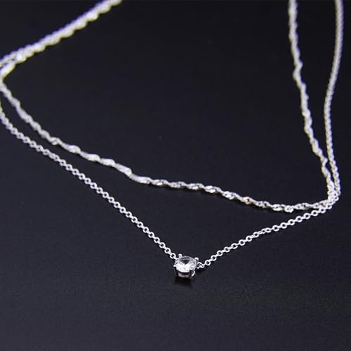 Unisex Celestial Gold Pendant Necklaces, Sun/Moon/Star/Angle Celestial Elements Unisex Choker Gold Lover Chains for Men and Women Jewelry - color: Layer - Silver Diamond