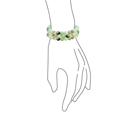 Bling Jewelry Genuine 8MM Gemstone Ball Bead Stretch Bracelet Stackable (3 Set) - color: Aquamarine