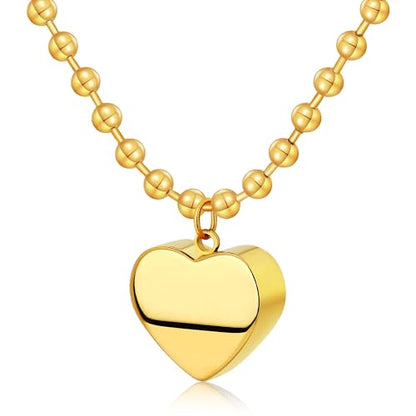Chunky Gold Necklace for Women, 18K Waterproof Heart Necklace Statement Necklace Gold Charm Necklace Chunky Jewelry Paperclip Chain Choker Gift for Women - style: Gold Plated 3D Heart