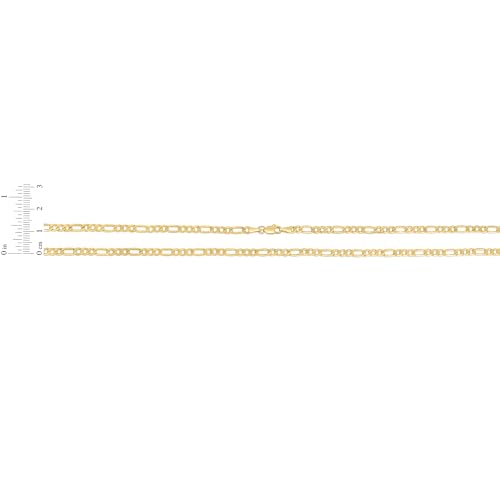 Floreo 10k Yellow Gold 3.5mm Lite Figaro Chain Link Bracelet or Anklet