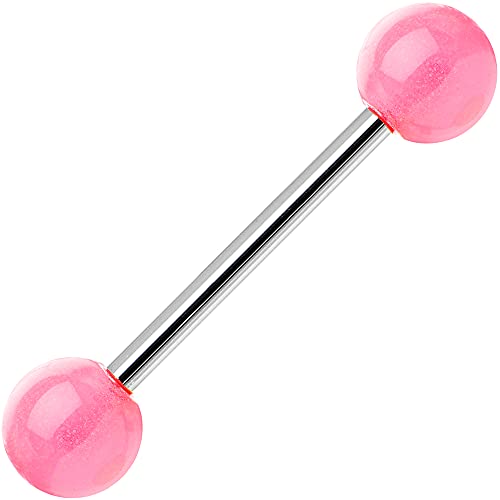 Body Candy Pink Acrylic Barbell Tongue Ring