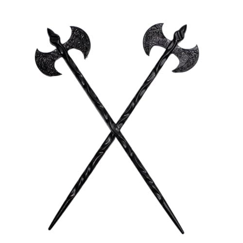 2PCS Viking Dragon Hair Sticks, Black Metal Hair Pins for Women | Black Metal Hair Accessories for Buns, Updos, Renaissance Festival, Halloween & Cosplay - color: ZRTL26