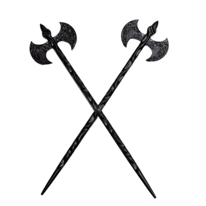 2PCS Viking Dragon Hair Sticks, Black Metal Hair Pins for Women | Black Metal Hair Accessories for Buns, Updos, Renaissance Festival, Halloween & Cosplay - color: ZRTL26