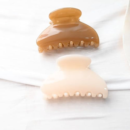 Handmade Celluloid Acetate French Design Barrettes Tortoise Shell Claws Hair Claw Luxury Fashion Accessories Hair Clip for Women (cream white) - color: cream white