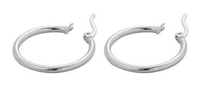 Rounded Hoops Earrings (20mm-60mm Diameter) - color: Silver 20mm