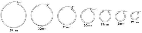 Nine West Women's Hoop Earrings, Classic Fashion Jewelry Accessories for Everyday Wear, Lightweight Statement Earrings for Casual, Office, and Evening Looks - color: Medium Thin - Silver