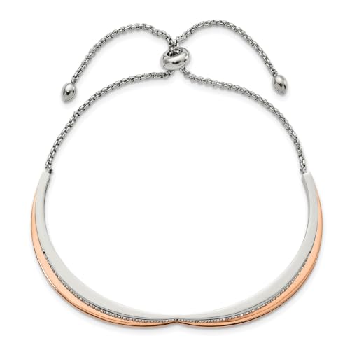 Chisel Heart Crystal Bangle Bracelet in Stainless Steel