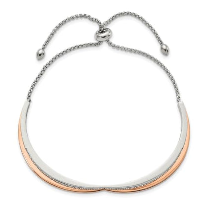 Chisel Heart Crystal Bangle Bracelet in Stainless Steel