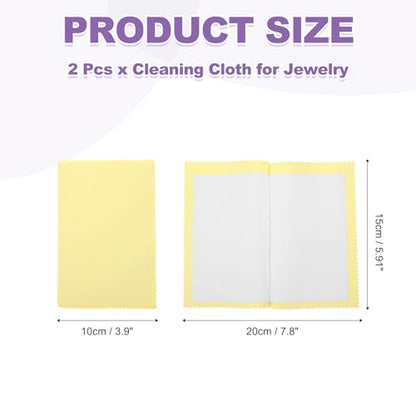 PATIKIL 5.9"x7.9" Jewelry Cleaning Cloth, 2 Pack Double-Sided Fleece Polishing Cloth for Gold, Silver and Jewelry, Yellow - color: Yellow, size: 5.9"x7.9"