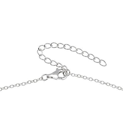 Horizontal Bar Necklace for Women, Sterling Silver or 14K Gold Plated Silver, Minimalist, CZ Diamond, Dainty Bar Pendant - Unique Jewelry Gift - style: Chain Fringe - Silver