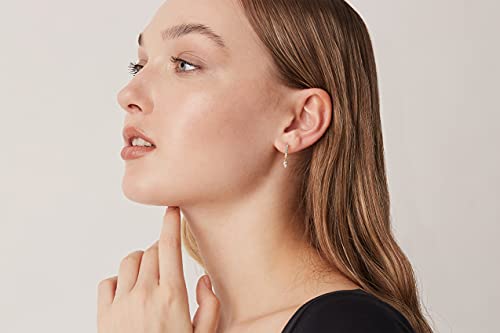 PAVOI 14K Gold Plated Huggie Hoop Earrings with Charms for Women - 925 Sterling Silver Posts Dainty Motif Huggie Hoop Dangle Earrings - Lightweight Dangle Drop Jewelry with Cubic Zirconia - style: Tear