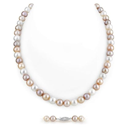The Pearl Source Real Freshwater Pearl Necklace for Women, Genuine Cultured Freshwater Pearls, Fine Jewelry Gift