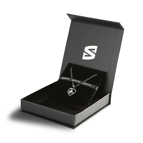 SERASAR Black Heart Pendant Necklace Women Jewelry I Love You Gift Wife Her - color: Black, style: Emotion