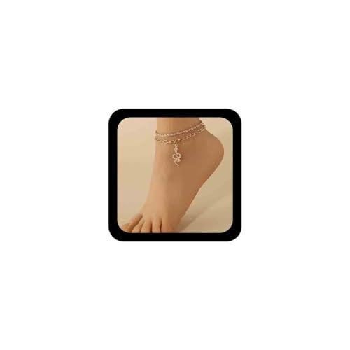 Boho Layered Snake Anklet Bracelet Gold Snake Dangle Ankle Bracelets Chunky Paperclip Chain Anklet Punk Double Layer Anklets Foot Chain Jewelry for Women - color: Gold