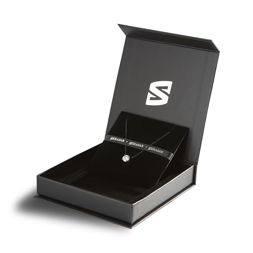 SERASAR Solitaire Necklace Women Round Minimalist Gift Wife Girlfriend Mom - color: Black, style: Zirconia