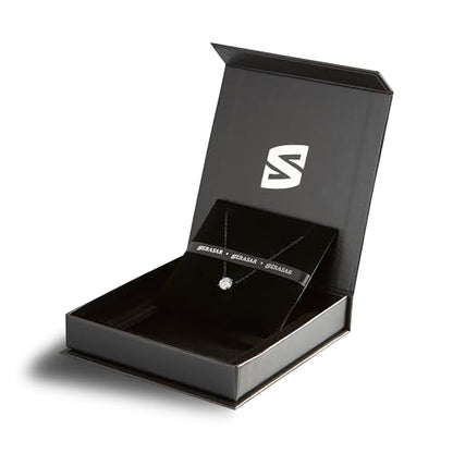 SERASAR Solitaire Necklace Women Round Minimalist Gift Wife Girlfriend Mom - color: Black, style: Zirconia