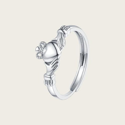 Granddaughter Daughter Hug Ring For Hope Rings, Stainless Steel Inspirational Jewelry Engraved Always With You Love You Forever Message Adjustable Non Tarnish Jewelry Birthday Gift Card - color: Silver Crown
