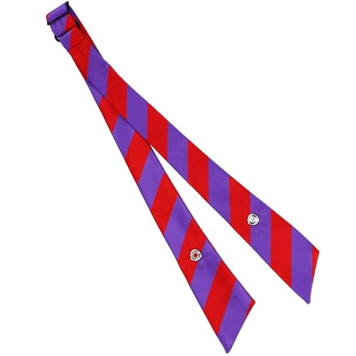 tiemart Crossover Tie - color: Red and Purple Striped