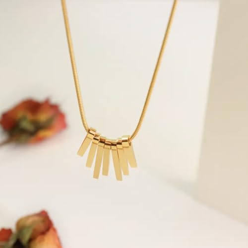 Geometric pendant necklace | modern minimalist bar accessory, art deco boho elegant style chain, unique fashion accessory, trendy metal necklace