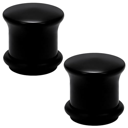 8G-12mm Solid Ear Plugs Tunnels for Women Men Single Flared Ears Gauge Plugs with O-Ring Stretcher Expander Piercing Body Jewelry Black White Clear Opalite 1 Pairs - color: Black, size: 00 Gauge = 10mm = 3/8 inch
