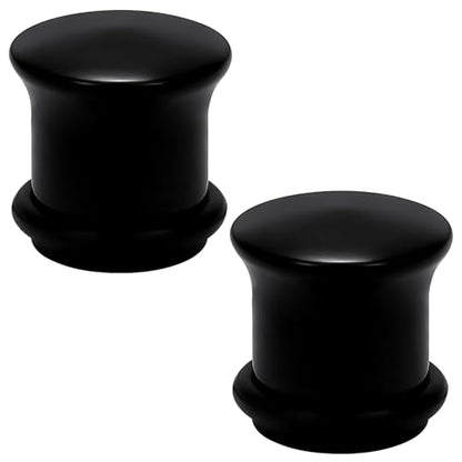 8G-12mm Solid Ear Plugs Tunnels for Women Men Single Flared Ears Gauge Plugs with O-Ring Stretcher Expander Piercing Body Jewelry Black White Clear Opalite 1 Pairs - color: Black, size: 00 Gauge = 10mm = 3/8 inch