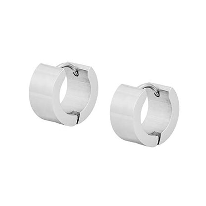 Small Hoop Huggie Earrings For Mens Womens - color: Silver