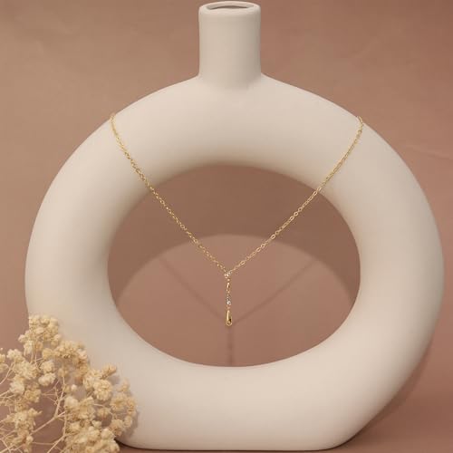 Long Necklaces for Women, Dainty Gold Drop Necklace 14k Gold Plated Y Shaped Lariat Necklace Simple Gold Necklaces for Women Trendy Chunky Long Necklace Formal Wedding Prom Necklace Jewelry - color: necklace-5-Gold