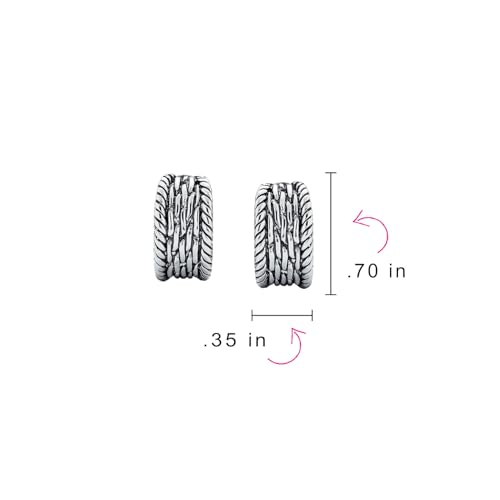 Bling Jewelry Casual Wide Criss Cross Clip On Earrings For Women Lightweight Non Pierced Ears Rhodium Plated Rose Yellow Gold Plated - color: Silver Black
