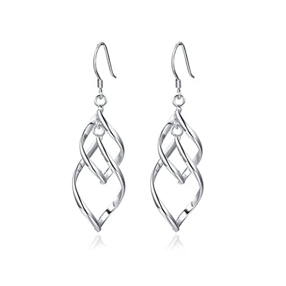 Sterling Silver Plated Earrings Dangle Earrings Linear Drop Statement Earrings for Women - color: SILVER-2