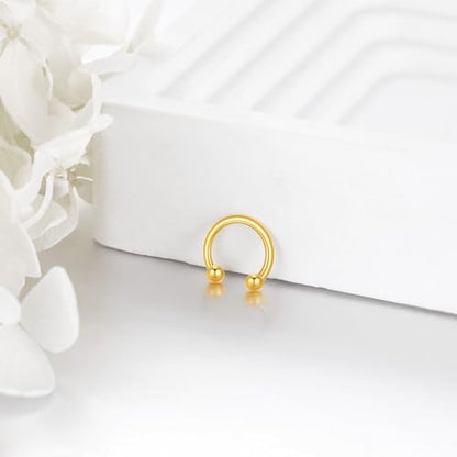 KECHO 14K Gold Ear Cuff Earrings Hypoallergenic Non Piercing Cartilage Earring Jewelry Gifts for Women - style: Simple Hoop