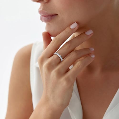 OOOPEL Sterling Silver Adjustable Ring S925 Silver Rings for Women Cubic Zirconia Twist Love Knot Dainty Ring Silver Minimalist Open Finger Rings Silver Thumb Sterling Silver Ring - color: silver-A