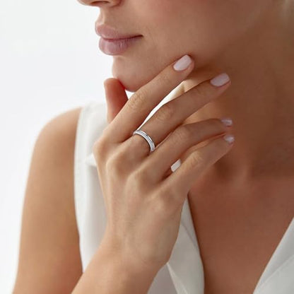 OOOPEL Sterling Silver Adjustable Ring S925 Silver Rings for Women Cubic Zirconia Twist Love Knot Dainty Ring Silver Minimalist Open Finger Rings Silver Thumb Sterling Silver Ring - color: silver-A