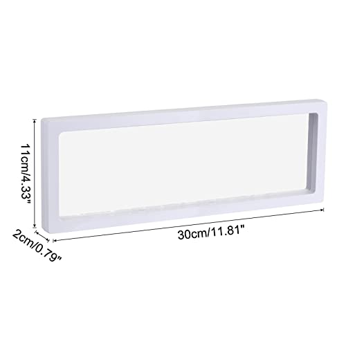 MECCANIXITY Floating Frame Display Holder Stand 3D Jewelry Display Box 11.81 x 4.33 x 0.79 inch White for Ring Necklace Bracelet Earring Pack of 2 - color: White, size: 11.81 x 4.33 x 0.79 inch