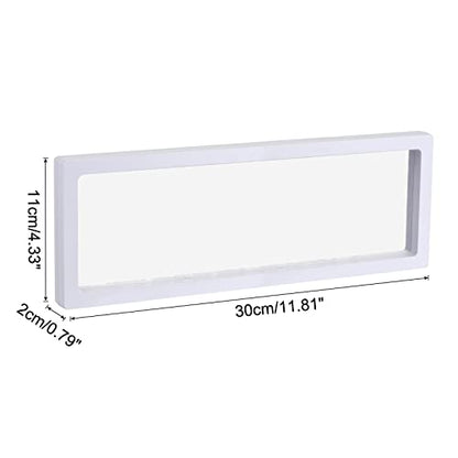 MECCANIXITY Floating Frame Display Holder Stand 3D Jewelry Display Box 11.81 x 4.33 x 0.79 inch White for Ring Necklace Bracelet Earring Pack of 2 - color: White, size: 11.81 x 4.33 x 0.79 inch
