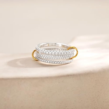 Silver Plated Stackable Rings for Women Stack Rings Set