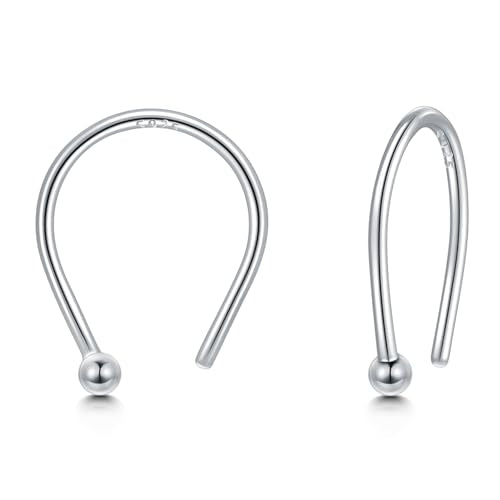 CHIC & ARTSY Half Hoop Earrings 925 Sterling Silver Huggie Earrings for Women Hypoallergenic Sterling Silver Small Huggie Hoop Earrings for Women - color: #4 half hoop
