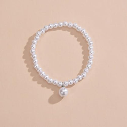 Boho Pearl Anklet Bracelet Handmade Pearl Ankle Bracelet Pearl Charm Foot Jewelry for Women and Girls, 7, silver