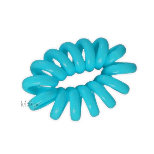 Jumbo Coil Pony Holder Hair Ties - Set of 4 (Blue) - color: Blue
