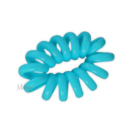 Jumbo Coil Pony Holder Hair Ties - Set of 4 (Blue) - color: Blue