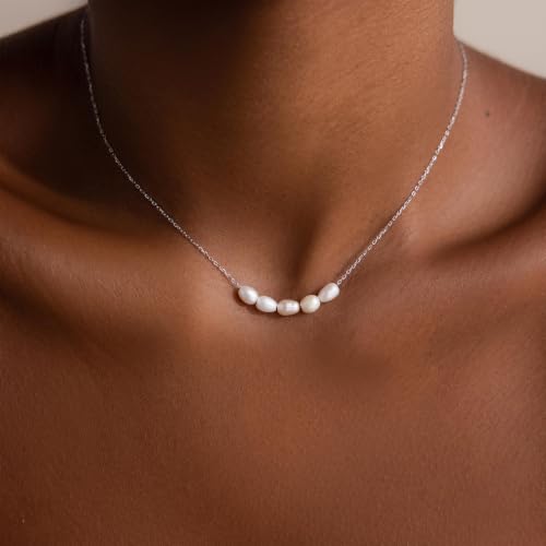 Amicon Pearl Necklaces for Women – 14K Gold Plated Freshwater Pearl Dainty Choker Hypoallergenic Pearl Necklace Wedding Birthday Gift for Women - style: Pearl Pendant-01-SL