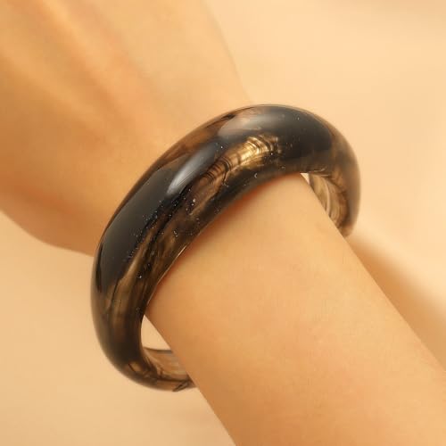 Chunky Resin Bangles Bracelet for Women Geometric Open Acrylic Cuff Bracelet Adjustable Acrylic Resin Wide Bracelets Irregular Wrist Bangle Bracelet for Women - style: Style8