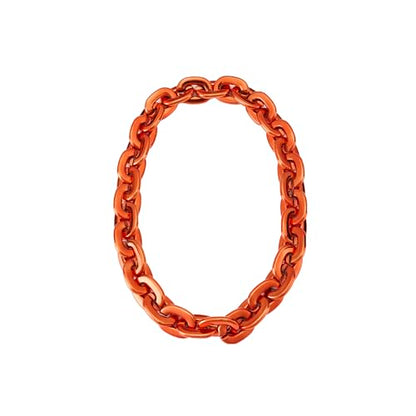 Passed colorfast test 39-inch Large Plastic Chain Necklace with Gift Box | 2/4 Pack with Gift Box,Gold Plastic Chain,Hip Hop Rapper Style, Fade Resistant,Detachable,for Parties, Awards,Prizes, Unisex - color: Red