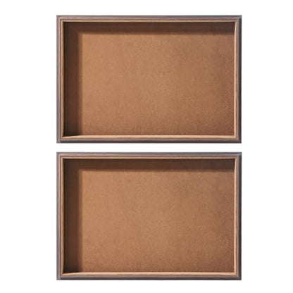 Wood Jewelry Organizer Tray, Drawer Tray (Brown, 2Pc, Flat) | Stackable Jewelry Display, Large Capacity Drawer Tray, Versatile Drawer Organizer, Multi-Purpose Storage - size: Blank+Blank