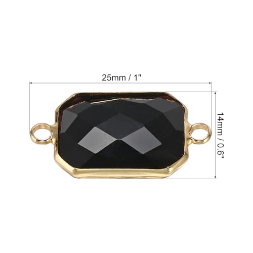 PATIKIL Birthstone Connector Link, Diamond Clear Charm Links, Glass Jewelry Findings Crystal Bead Link for Drop Dangle Pendants Necklace Bracelet Earring - color: Black