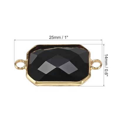 PATIKIL Birthstone Connector Link, Diamond Clear Charm Links, Glass Jewelry Findings Crystal Bead Link for Drop Dangle Pendants Necklace Bracelet Earring - color: Black