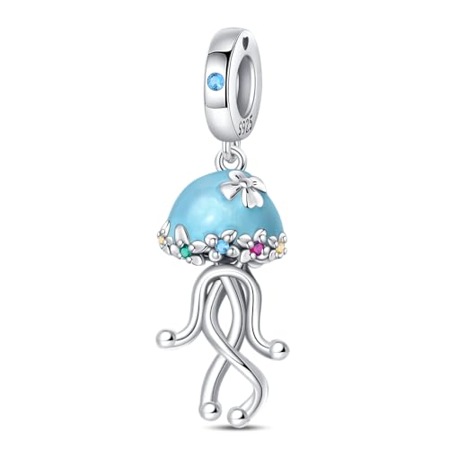Pandach Animal Charm Bead fits Charms Bracelets for Woman-925 Sterling Silver Dangle Pendant Bead,Jewelry Beads Gifts for Women Bracelet&Necklace - style: Jellyfish Pendant
