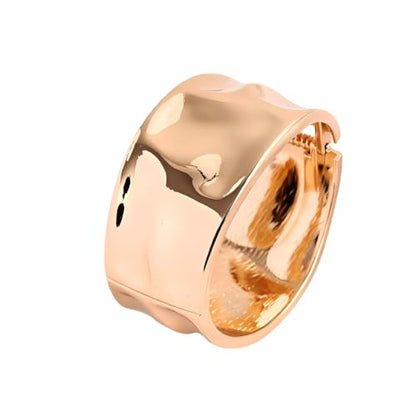Exquisite and Stylish Gold Bracelet, Fashion Jewelry, Women's Gold Accessories – Ideal Gift for Mom, Wife or Girlfriend - style: Hammered Wide Cuff Bracelet