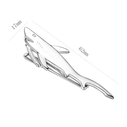 Fun Tie Clip for Men Personalized Tie Bar Fashion Business Tie Clip Men's Jewelry Gifts - style: Silvery Shark