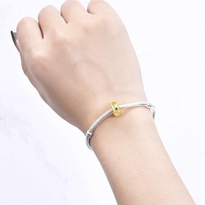 925 Sterling Silver Spacer Beads Charms for Bracelets & Necklaces Cute Charms Spacer Stopper Locating Buckle for Bracelets Retro Shaped Birthday Graduation Jewelry Gifts for Women Lover - color: Starry night spacer bead
